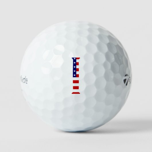 I Monogram bedekt op USA Flag tmtp5 gbcnt Golfballen (Voorkant)