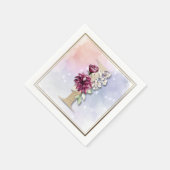 I Monogram Bordeaux Bloemen Servetten (Hoek)