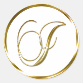I Monogram bruistekomp of voorzegel Ronde Sticker