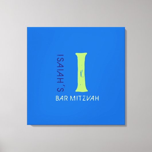 I Monogram Initiaal Bar Bat Mitzvah Sign-In Board Canvas Afdruk (Voorkant)