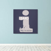 I Monogram Initiaal Bar Bat Mitzvah Sign-In Board Canvas Afdruk (Insitu (Houten vloer))