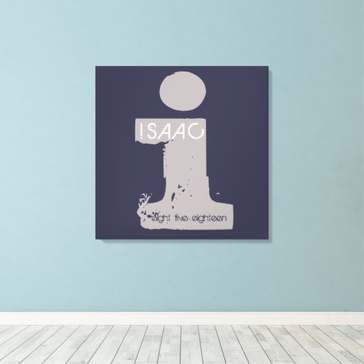 I Monogram Initiaal Bar Bat Mitzvah Sign-In Board Canvas Afdruk (Insitu (Houten vloer))