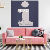 I Monogram Initiaal Bar Bat Mitzvah Sign-In Board Canvas Afdruk (Insitu (Woonkamer))