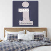 I Monogram Initiaal Bar Bat Mitzvah Sign-In Board Canvas Afdruk (Insitu (Slaapkamer))