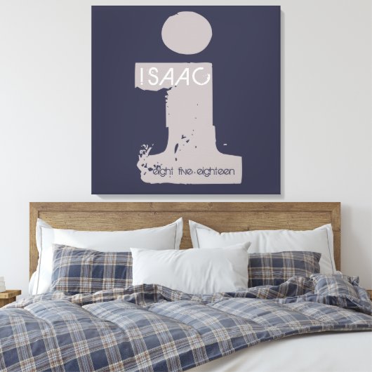 I Monogram Initiaal Bar Bat Mitzvah Sign-In Board Canvas Afdruk (Insitu (Slaapkamer))