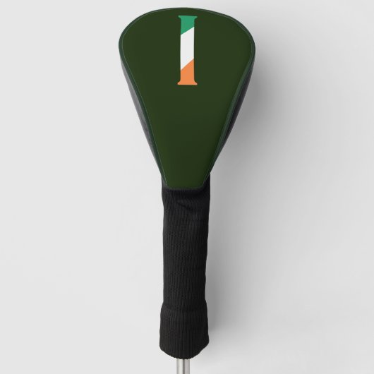 I Monogram overlay op Ierse vlag act Golfheadcover (Voorkant)