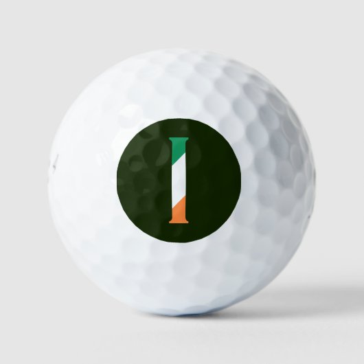 I Monogram overlay op Ierse Vlag be6 gbt Golfballen (Voorkant)