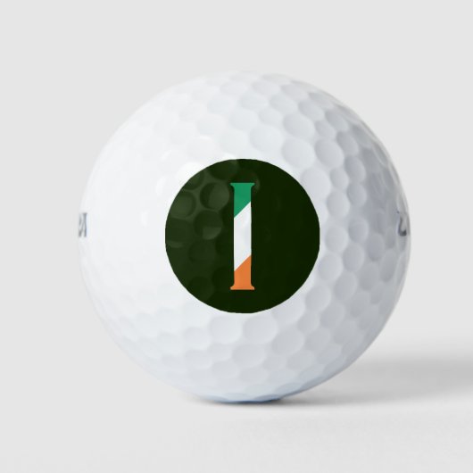 I Monogram overlay op Ierse vlag wu gbcnt Golfballen (Voorkant)