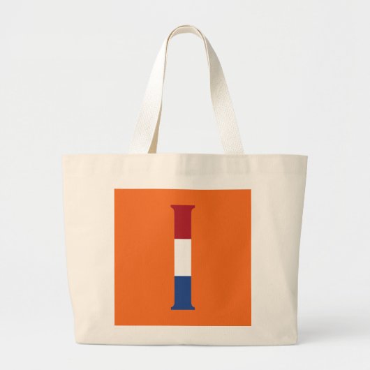 I Monogram overlay op NLD Vlag op of jct Grote Tote Bag (Voorkant)