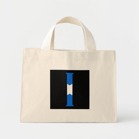 I Monogram overlay op Schotse vlag tcnt Mini Tote Bag (Voorkant)
