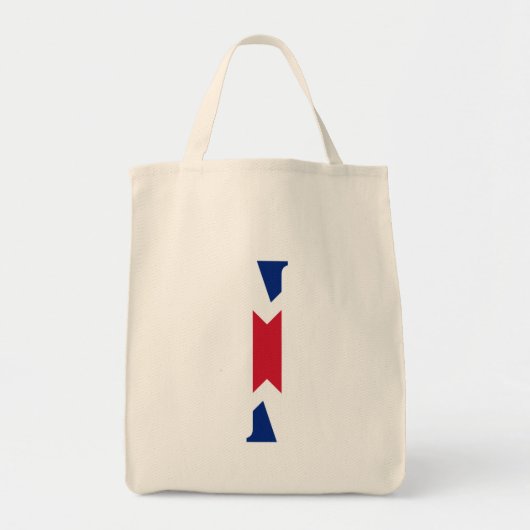 I Monogram overlay op Union Jack Flag GTT Tote Bag (Voorkant)