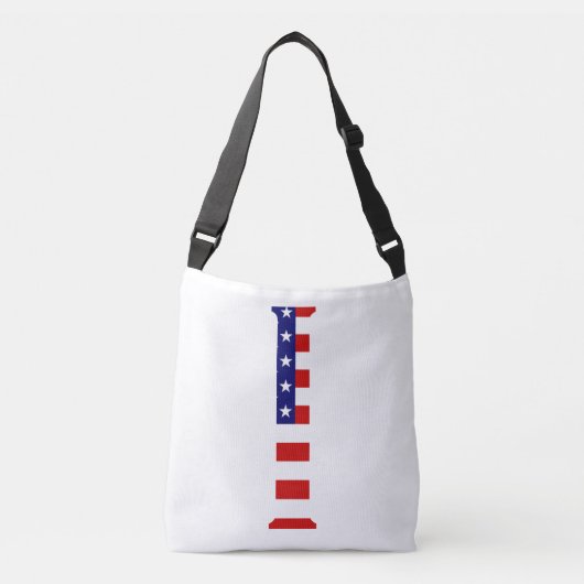 I Monogram overlay op USA Flag cbbcnt Crossbody Tas (Voorkant)