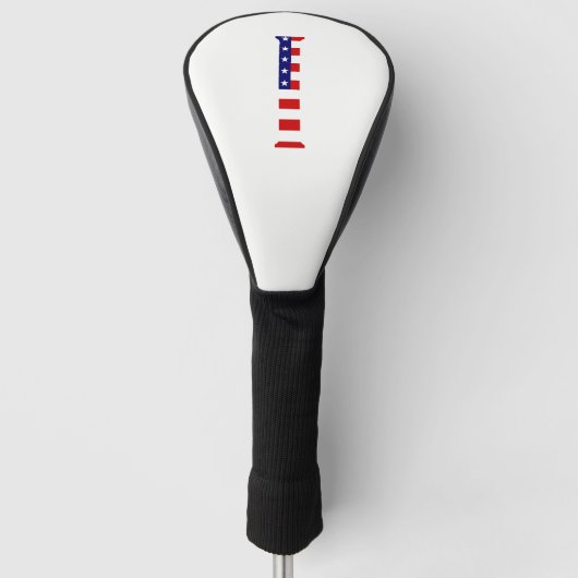 I Monogram overlay op USA Flag dcnt Golfheadcover (Voorkant)