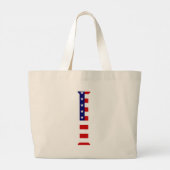 I Monogram overlay op USA Flag jtcnt Grote Tote Bag (Achterkant)