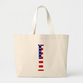 I Monogram overlay op USA Flag jtcnt Grote Tote Bag