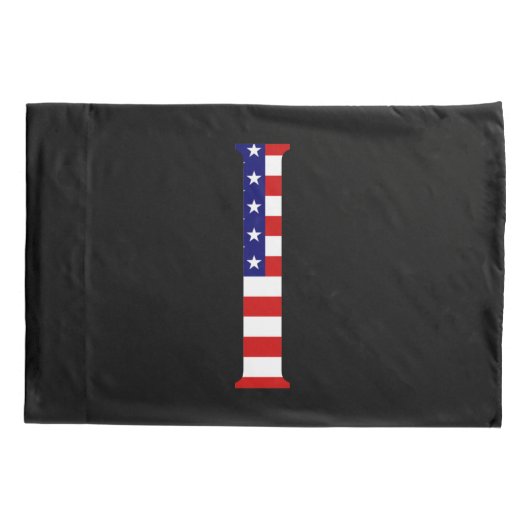 I Monogram overlay op USA Flag pcnt Kussensloop (Achterkant)