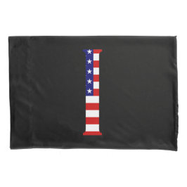 I Monogram overlay op USA Flag pcnt Kussensloop