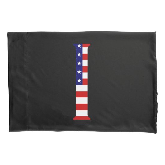 I Monogram overlay op USA Flag pcnt Kussensloop (Voorkant)