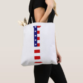 I Monogram overlay op USA Flag stint Tote Bag (Dichtbij)
