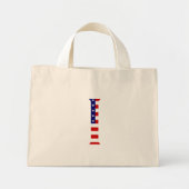 I Monogram overlay op USA Flag tcnt Mini Tote Bag (Voorkant)