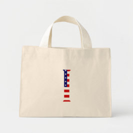 I Monogram overlay op USA Flag tcnt Mini Tote Bag