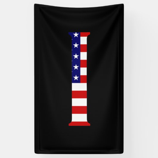I Monogram overlay op USA Flag (v) brcnt Spandoek (Verticaal)