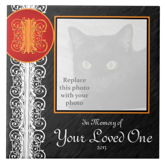 I Monogram "ter nagedachtenis van uw geliefde" Teg Tegeltje (Voorkant)