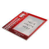 I Monogram "White Lace on Red" met foto - Tegel Tegeltje (Zijkant)