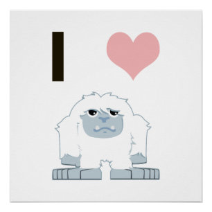I Monster van de Sneeuw van de Cartoon van de Yeti Perfect Poster