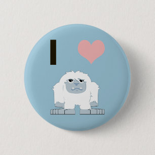 I Monster van de Sneeuw van de Cartoon van de Yeti Ronde Button 5,7 Cm