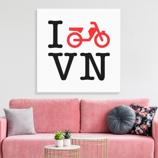 I Motorfiets Vietnam Canvas Afdruk (Insitu (Woonkamer))