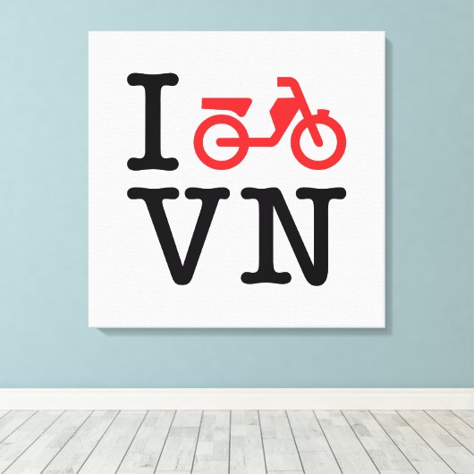 I Motorfiets Vietnam Canvas Afdruk (Insitu (Houten vloer))