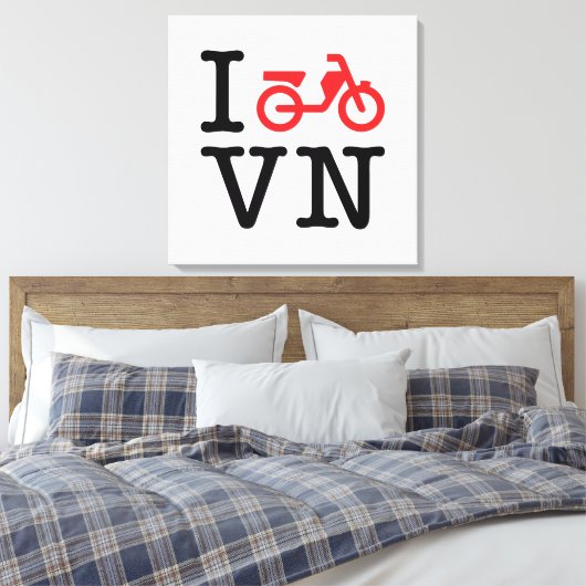 I Motorfiets Vietnam Canvas Afdruk (Insitu (Slaapkamer))