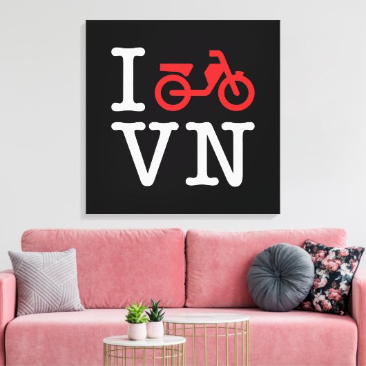 I Motorfiets Vietnam Canvas Afdruk (Insitu (Woonkamer))