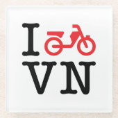 I Motorfiets Vietnam Glazen Onderzetter (Voorkant)