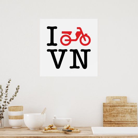 I Motorfiets Vietnam Poster (Keuken)