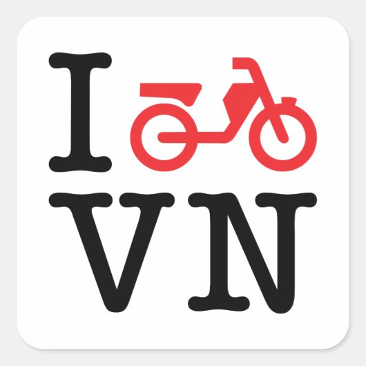 I Motorfiets Vietnam Vierkante Sticker (Voorkant)
