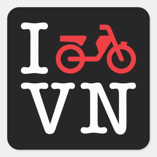 I Motorfiets Vietnam Vierkante Sticker (Voorkant)