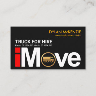 "i Move" Signage Gold Truck Home Moving Visitekaartje