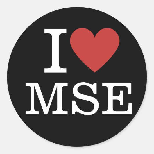 I ❤️ MSE Materials Science and Engineering Ronde Sticker (Voorkant)