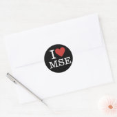 I ❤️ MSE Materials Science and Engineering Ronde Sticker (Envelop)