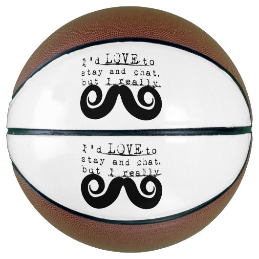 I Mustache Fun Humor Basketbal (Voorkant)