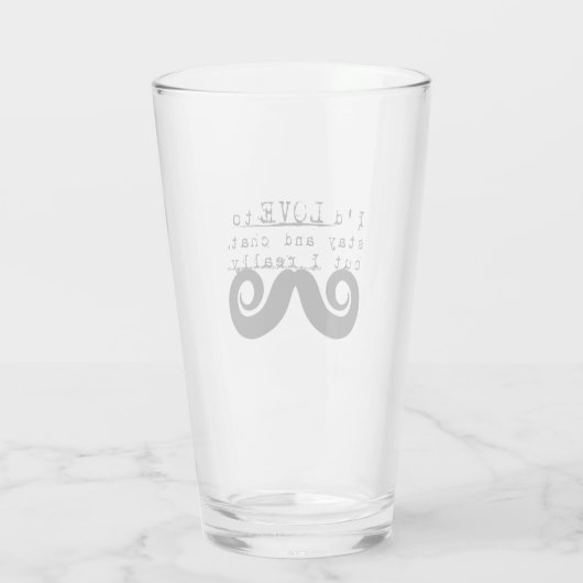 I Mustache Fun Humor Glas (Achterkant)
