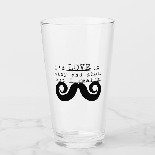 I Mustache Fun Humor Glas (Voorkant)