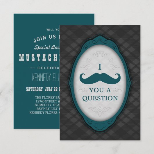 I Mustache You A Question Elegante Lijst Kaart (Voorkant / Achterkant)