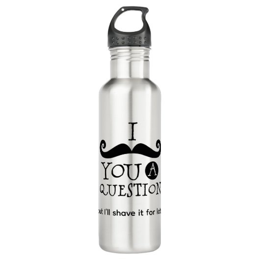 I Mustache You A Question Waterfles (Voorkant)