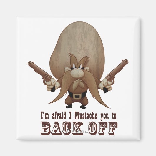 I Mustache You To Back Off Magneet (Voorkant)