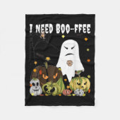 I Need Boo-ffee Ghost Jack-o-lantern Coffee Lover Fleece Deken (Voorkant)