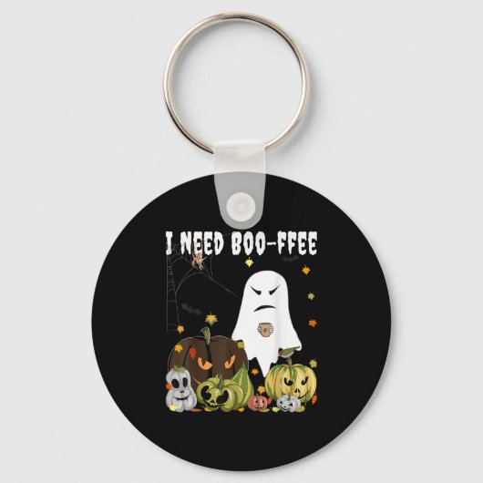 I Need Boo-ffee Ghost Jack-o-lantern Coffee Lover Sleutelhanger (Voorkant)