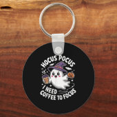 I Need Coffee To Focus Halloween Sleutelhanger (Voorkant)